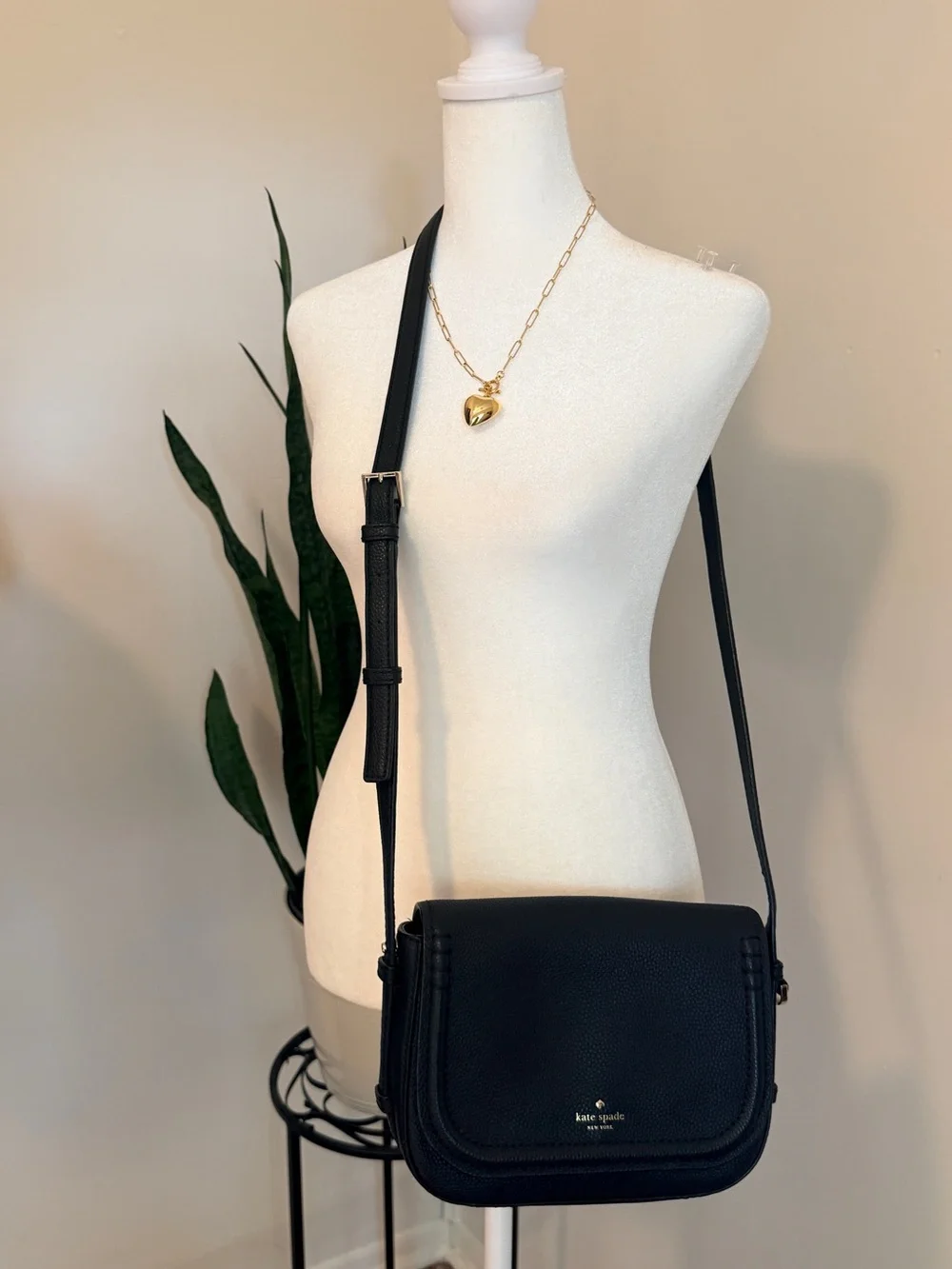 Kate Spade | Blake Pebbled Leather Saddle Bag in Black